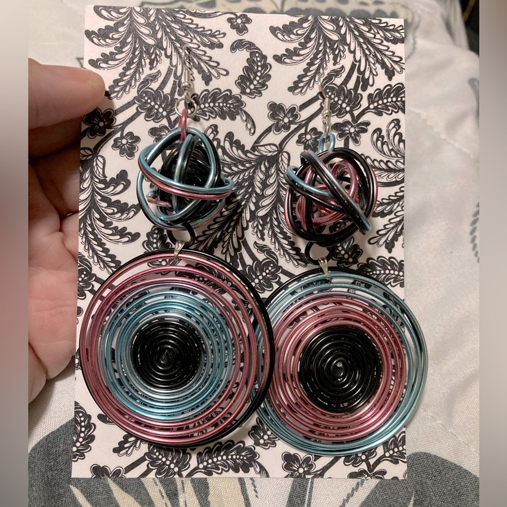 Cotton candy drop earrings